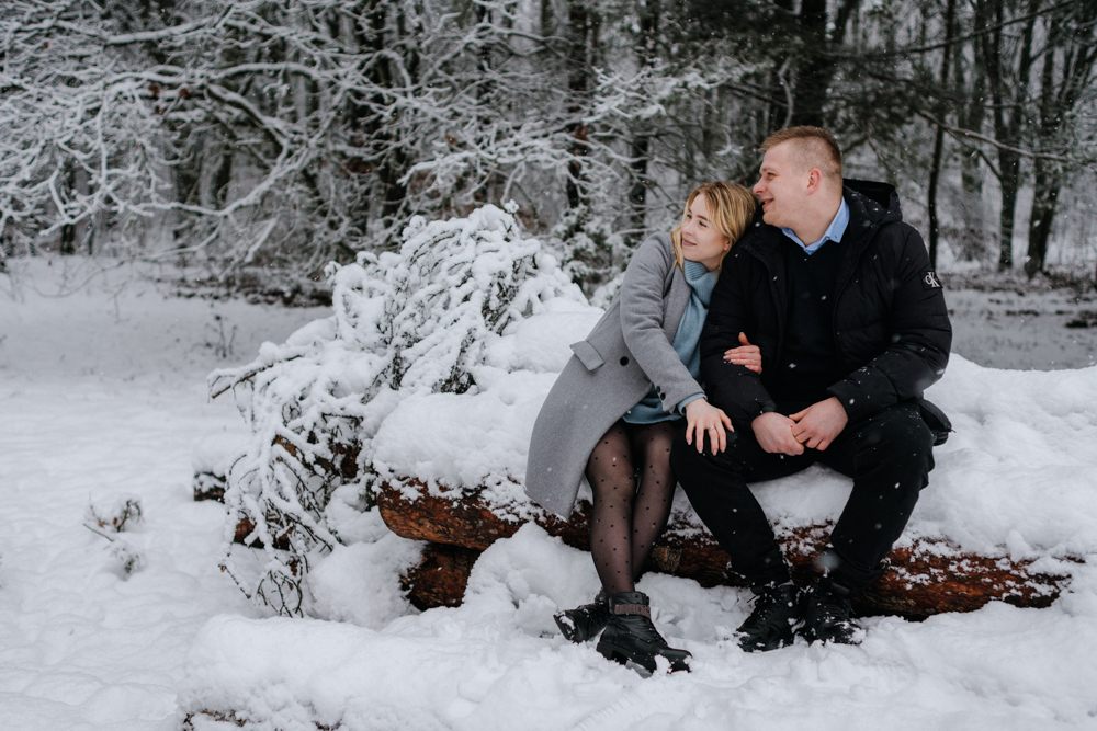 Ciążowa sesja w śniegu, Fotograf rodzinny Szczecin